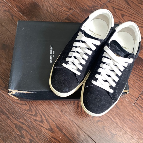 Saint Laurent Shoes - Saint Laurent Suede Sneaker YSL